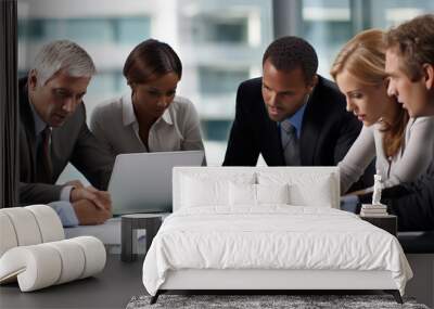 business people working together in office Wall mural