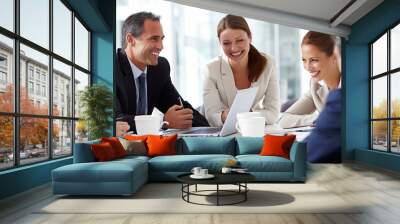 group of people in a meeting Wall mural