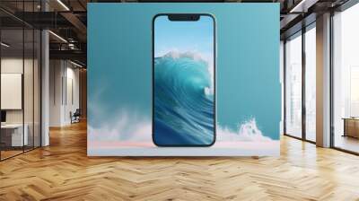 mobile phone with water splashes  Wall mural