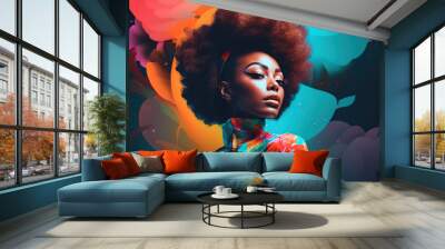 portrait of a woman, fashion design backdrop  Wall mural