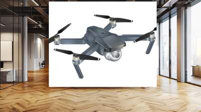 Quadcopter 3d vector illustration,  drone isolated on white, eps 10 vector Wall mural