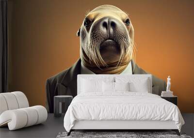 Walrus In A Suit Wall mural