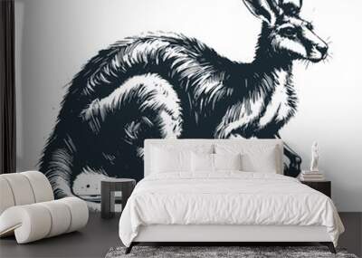 The kangaroo. Black white logo icon vector isolated.
 Wall mural