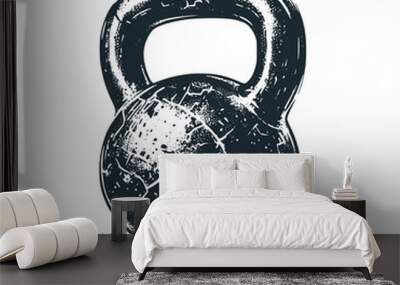 The kettlebell Black white vector logo illustration.
 Wall mural