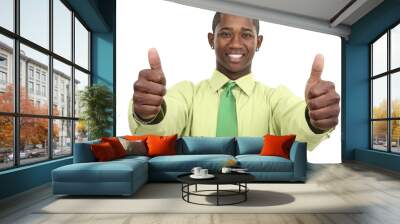 businessman with two thumbs up Wall mural