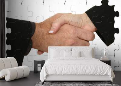 Male Female Handshake Puzzle Wall mural