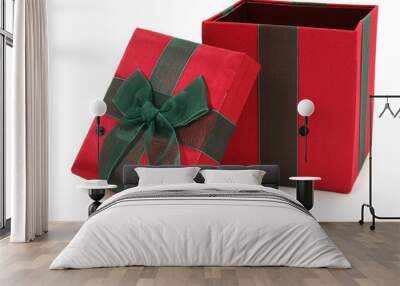 red and green fabric gift box Wall mural