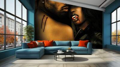 Sexy Black Vampire Couple Wall mural