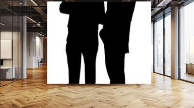 silhouette with clipping path of two businessmen t Wall mural