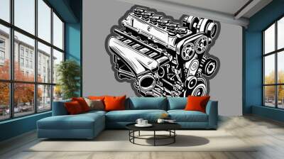 2Jz GTE engine, Toyota Supra 2JZ Engine bay 3000 TWS modified  Wall mural