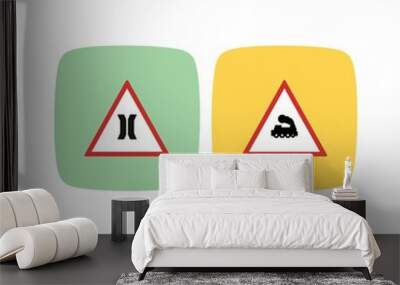  2 Icon Set Of road signs For Personal And Commercial Use... Wall mural