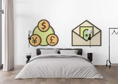 2 Icon Set Of banking For Personal And Commercial Use... Wall mural