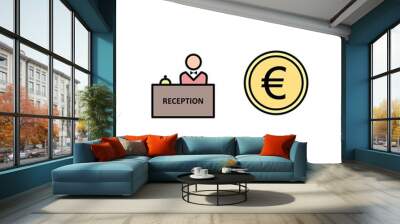 2 Icon Set Of banking For Personal And Commercial Use... Wall mural