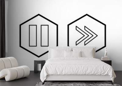 2 Set Of basic elements icons isolated on white background... Wall mural