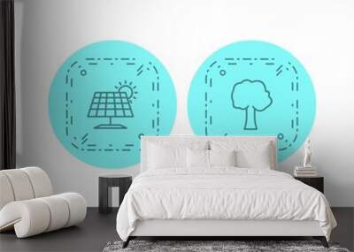 2 Set Of eco icons isolated on white background... Wall mural