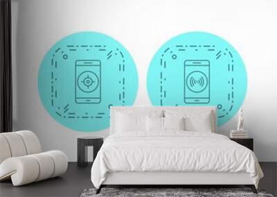 2 Set Of mobile apps icons isolated on white background... Wall mural