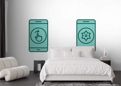 2 Set Of mobile apps icons isolated on white background... Wall mural