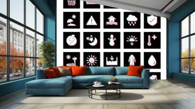 25 Set Of Weather icons isolated on white background... Wall mural