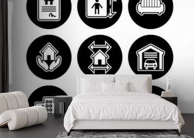 9 Icon Set Of real estate For Personal And Commercial Use... Wall mural