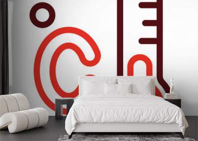 Celsius Thick Line Two Colors Icon Design Wall mural