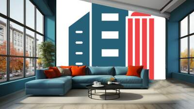 City Glyph Two Color Icon Design Wall mural