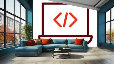 Coding Thick Line Two Colors Icon Design Wall mural