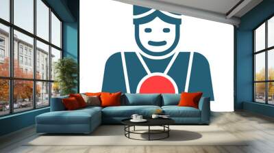 Fortune Teller Glyph Two Color Icon Design Wall mural