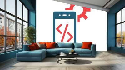 Mobile Development Glyph Two Color Icon Design Wall mural