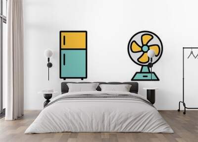 Set of 2 electronic devices Icons on White Background Vector Isolated Elements... Wall mural