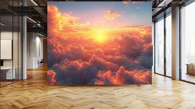 sunrise over the clouds Wall mural