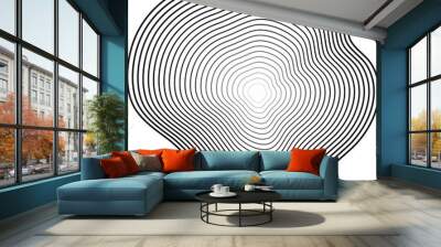 Circle dynamic amorphous shape made of gradient line blend, tech, digital Wall mural