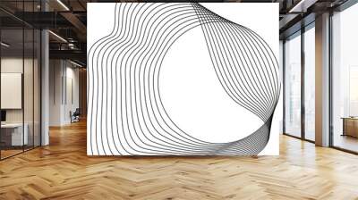 Circle frame liquid made of line with blend effect. Technology design Wall mural