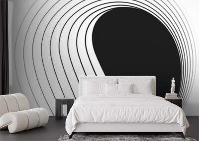 Circle wave line halftone of frame. Geometric design template Wall mural