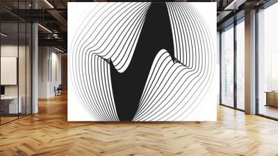 Circle wave line halftone of frame. Geometric design template Wall mural