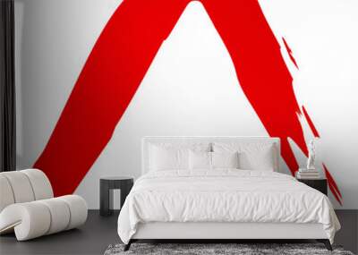 Red triangle frame brush strokes Wall mural