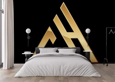 CH Letter Mark Logo, Triangle Shape Design Wall mural