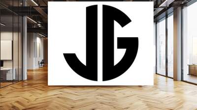 Initial J and G Logo Design in a Circular Shape Wall mural