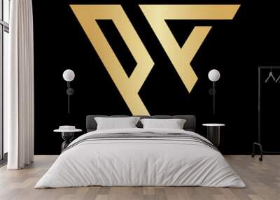 Triangle Letter PA Logo Design Wall mural