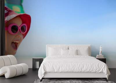 beach panoramic child happy summer vacations Wall mural