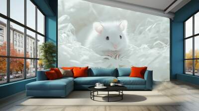 A close-up of a white rat Wall mural