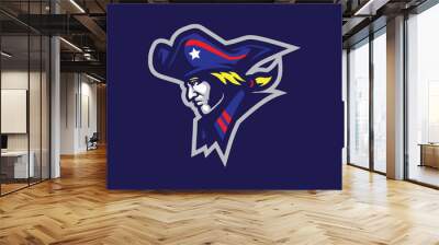 patriot mascot logo design vector with modern illustration concept style for badge, emblem and t shi Wall mural