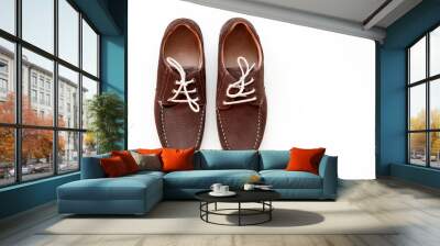 brown shoes isolated on white background Wall mural