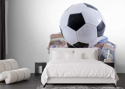 soccer ball and euro banknotes Wall mural