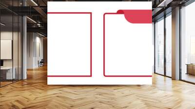 blank red border with ribbon tag folded Wall mural