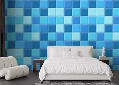 blue bottom pool tile seamless pattern Wall mural