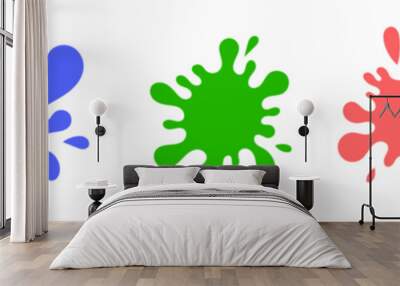 colorful ink splat paint splash Wall mural