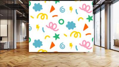 doodle cute patdoodle element cute seamless pattern background wallpaper colorful hand drawingtern Wall mural