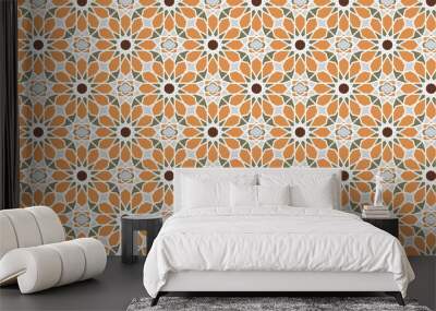 islamic textile pattern, moroccan pattern, ramadan pattern geometri seamless pattern Wall mural