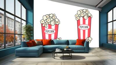 pop corn snack for movie made from corn served in paper box Wall mural