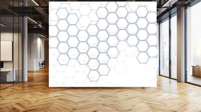 Abstract modern hexagon chemical pattern background design concept, perfect for background, science background, backdrop, card, banner. Wall mural